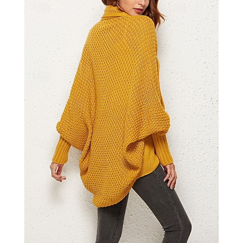 Women's Sweater Cardigan Fashion Streetwear Daily Solid Color Ribbed Open Front Knitted Long Sleeve Long Tops Knit Holiday Going out Weekend Black Yellow Fall Winter4