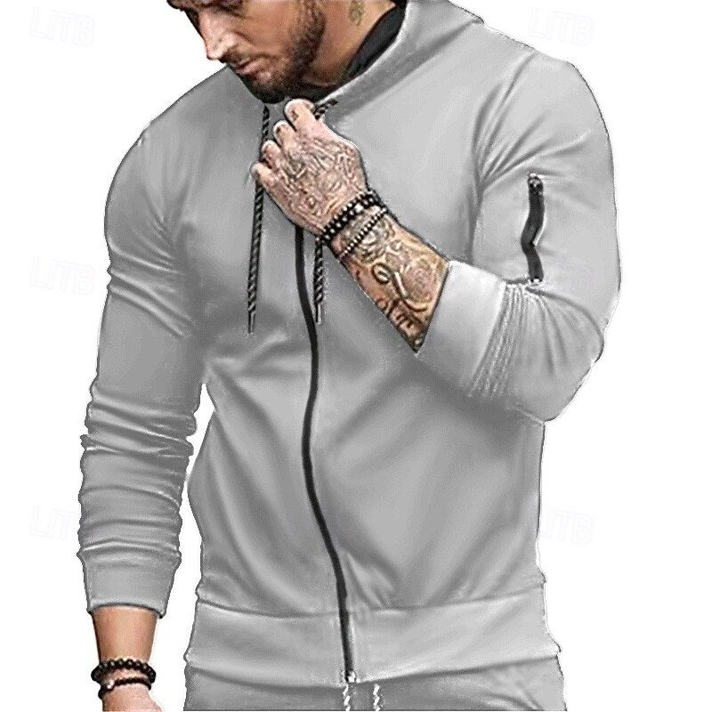 Men's Hoodie Full Zip Hoodie Fleece Hoodie Tactical Hoodie Fleece lined Hoodie Black Army Green Navy Blue Gray Hooded Plain Zipper Pocket Sports & Outdoor Casual Daily Streetwear Cool Sportswear