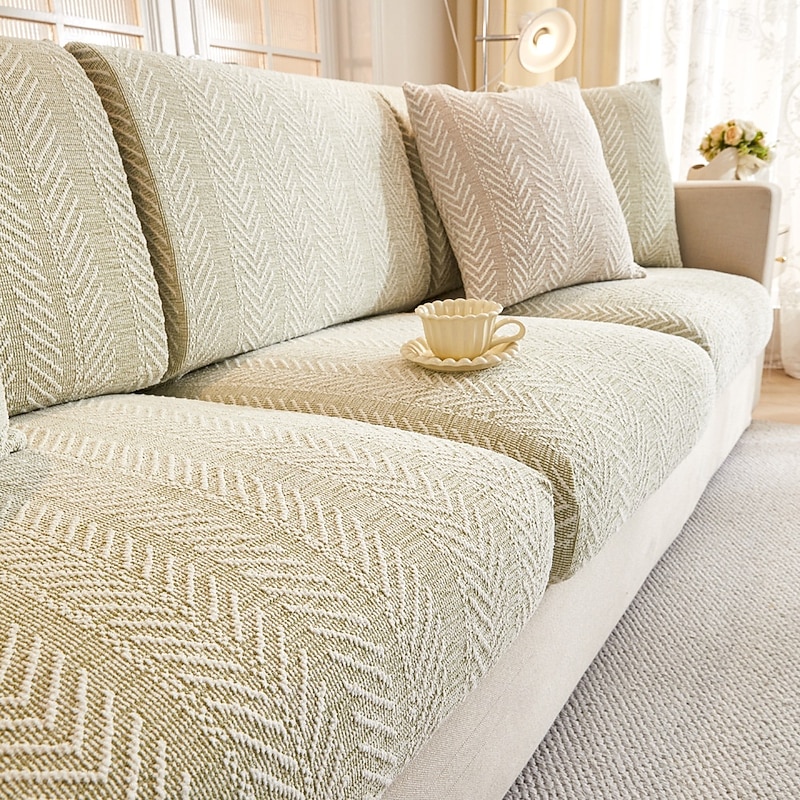 Chenille Herringbone Sofa Cover For Dog Anti-Slip Magic Couch Cover Pet Friendly3