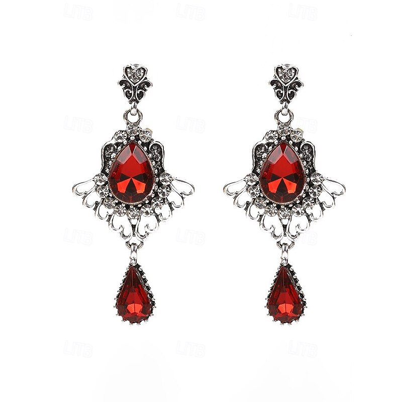 Women's 1920s Gatsby Drop Earrings - Vintage Black Crystal Dangle Earrings with Rhinestones for Roaring Twenties Themed Parties2