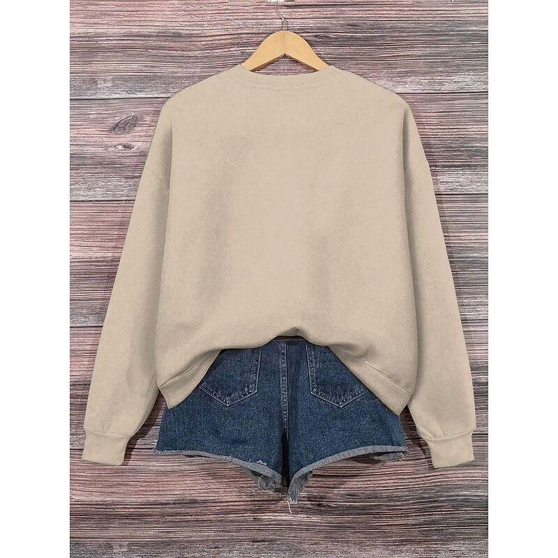 Rose By Sarah Richter Women's Sweatshirts Skulls Graphic Casual Long Sleeve Crew Neck Regular Tops Street Dailywear Casual Print Blue Purple Orange Green Khaki Fall Winter2