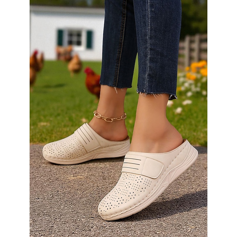 Women's Lightweight Perforated Mules – Breathable Slip-On Shoes for Walking, Travel and Daily Wear4