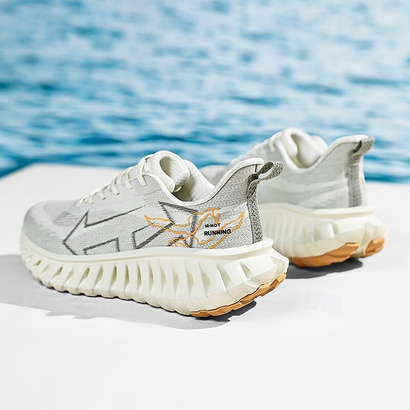 White Athletic Sneakers for Men – Lightweight Running Shoes with Stylish Design, Perfect for Gym, Sports and Everyday Activities3