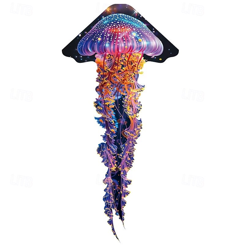 1 3D Giant Jellyfish Kite Eager Craftsmanship Stronger Tail Floating Beach Outdoor Games With Kite Wire Board Flying in the Breeze Thanksgiving Christmas Gift4