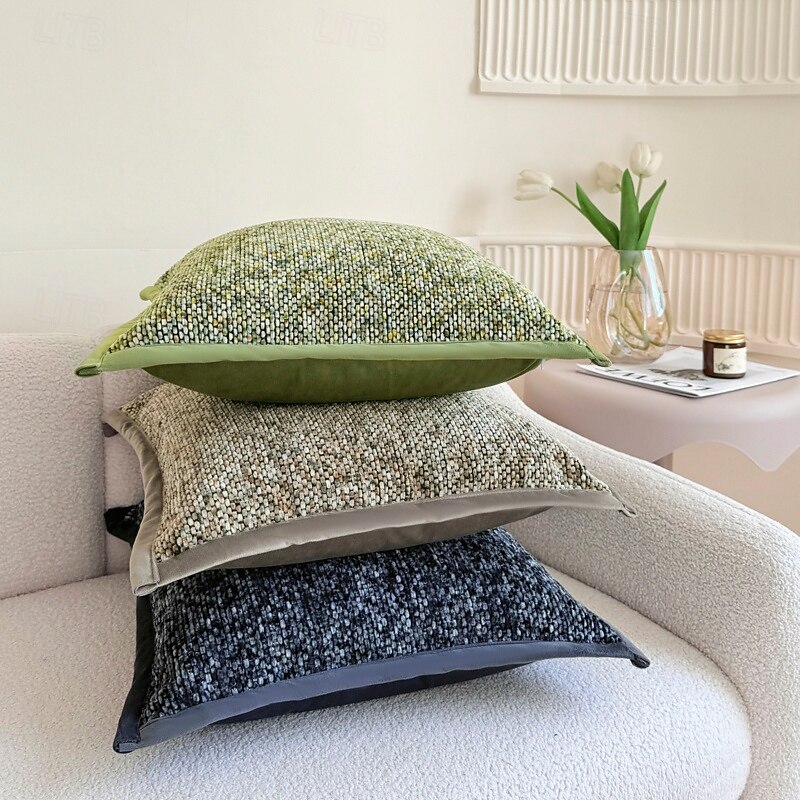 Ins Nordic  Toss Pillows Cover Thickened Chenille Throw Pillow Covers Green Decorative 45x45cm Sofa Bed Living Room Decor High Quality Cushioncover4