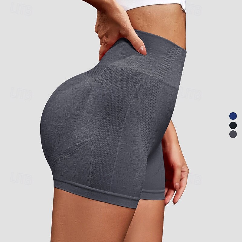 Women's Biker Shorts Workout Shorts Tummy Control High Waist Gym Volleyball Workout Bottoms Solid Color Black Blue Gray Spandex Sports Activewear Compression2