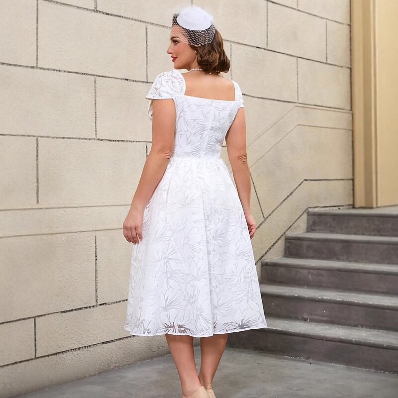 Retro Vintage 1950s Rockabilly Midi A Line Dress Flare Dress Plus Size Floral A-Line Fancy Dress Women's Vacation Homecoming Party & Evening Adults' Dress Spring & Summer3