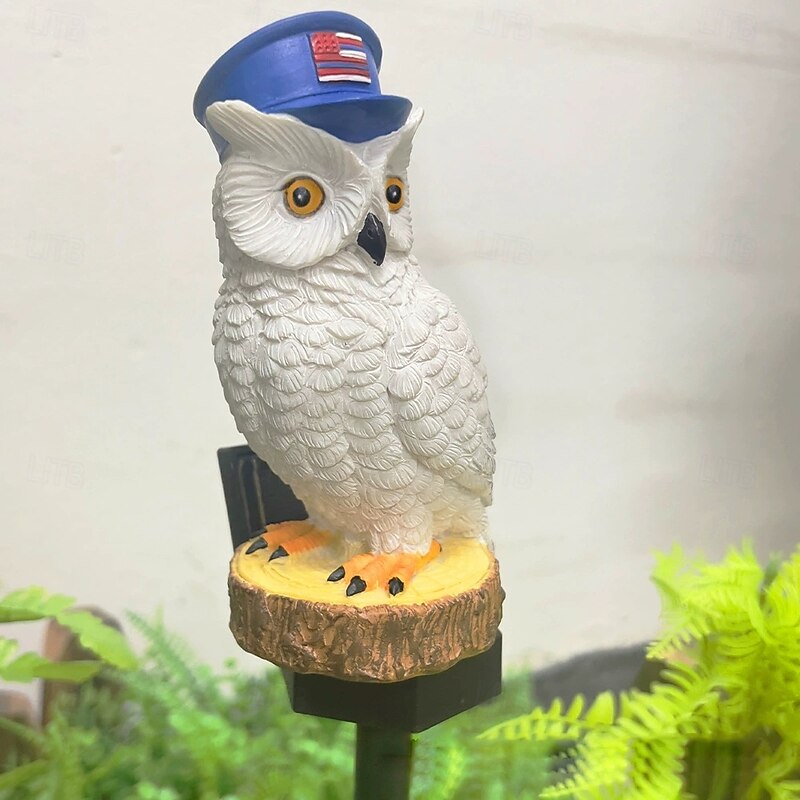 Solar Lawn Light Animal Shaped Light Owl Ground Plug Light Courtyard Decorative Light  1PC2