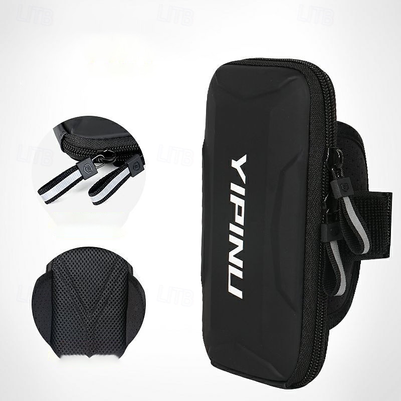 Arm Bag with Earphone Hole Sports Armband for Marathon Jogging Running Sports Bag Lightweight Breathable Water Resistant Reflective Zipper PU Men's Women's Running Bag