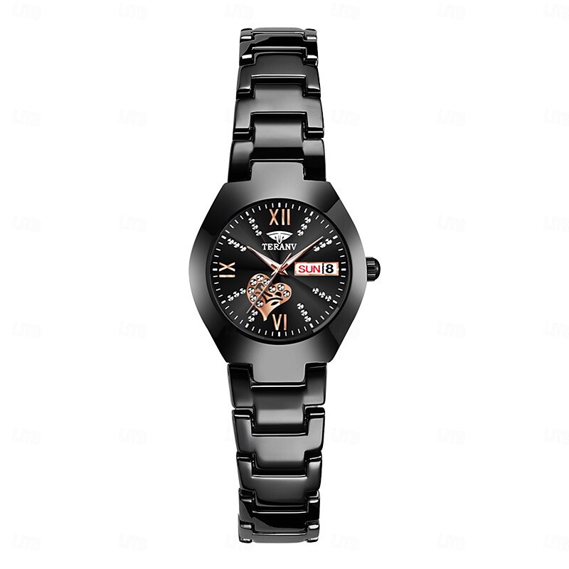 1pcs New Fashionable And Trendy Calendar Date Display Ladies' Quartz Watch Ipx7 Water Resistance Luminous Alloy Strap Simple Yet Luxurious Casual Life Travel Sports Ladies' Business Wristwatch2