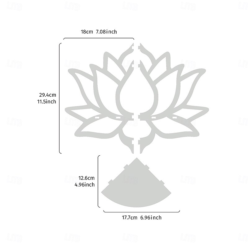 DIY Floating Shelf, Black/White Minimalist Lotus Wall-Mounted Display Rack, Candle Holder Storage Shelf, Home Decor Corner Shelf (Nails Not Included)2