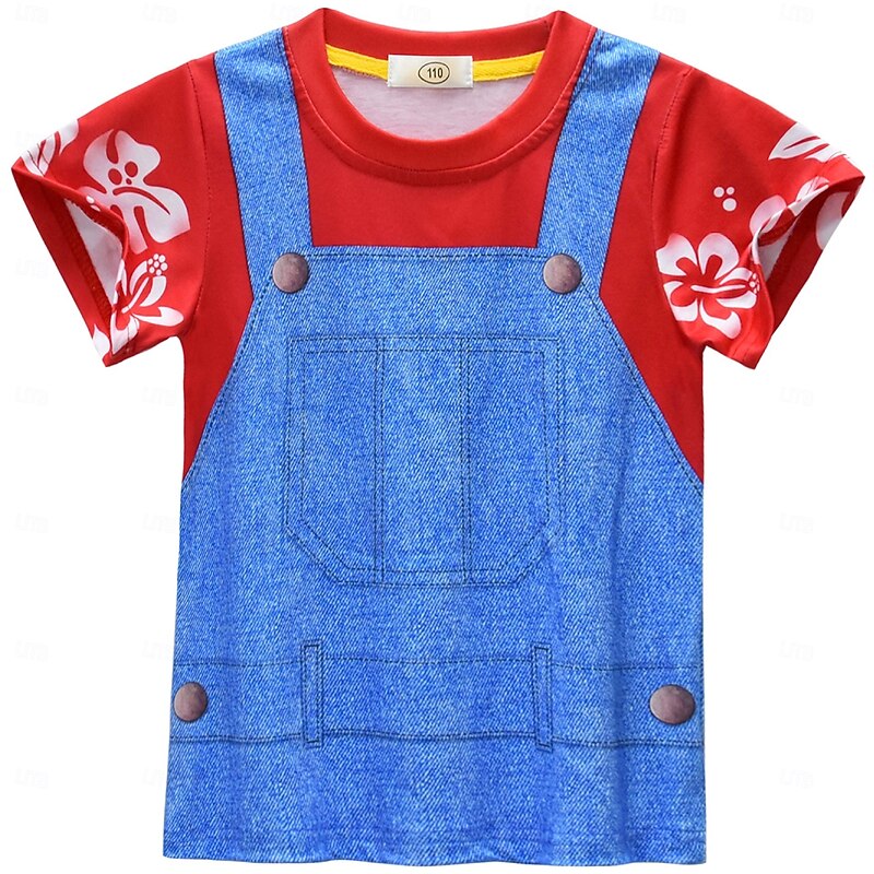 Lilo T-shirt Shorts Adventure Movie Casual Movie Cosplay for Boys' Kid's Halloween Carnival World Book Day Performance Educational Dress Up School Event Dress Up3