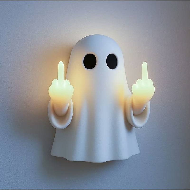 1 Pc Halloween Ghost Middle Finger Luminous Night Light porch bedroom balcony atmosphere decoration pendant light2