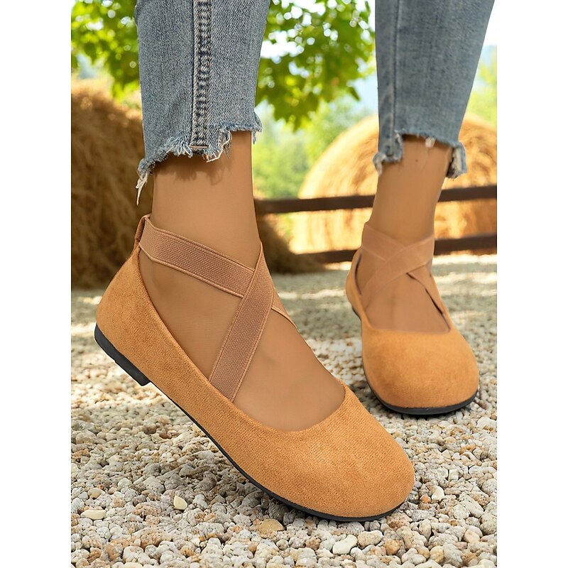 Women's Wide Toe Crisscross Strap Flats – Comfortable Casual Shoes for Daily Wear, Garden Picnics and Farmhouse Weekends