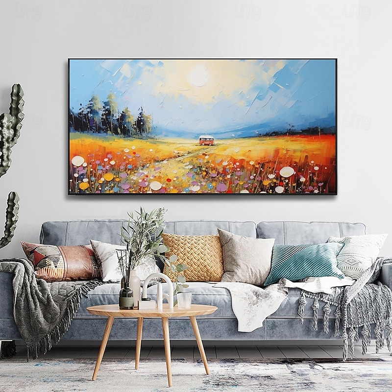 Handmade Oil Painting Canvas Wall Art Decoration Modern Abstract Beautiful Rural Landscape for Living Room Home Decor Stretched Frame Hanging Painting/Rolled Frameless Unstretched Painting2