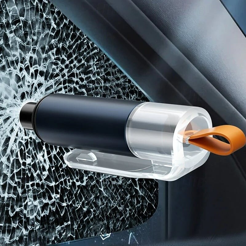 Emergency Life Key Car Safety Hammer Window Breaker Multi-Function Escape Tool with Hidden Punch Seatbelt Cutter Compact Essential Device for Vehicle Emergency Situations2