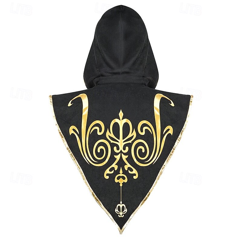 Retro Vintage Medieval Renaissance Cloak Hooded Cloak Viking Priest Fancy Dress Men's Halloween Carnival Performance LARP Adults Cloak3