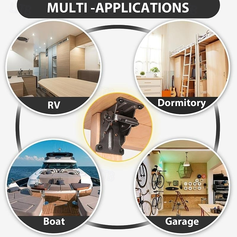 2 Pcs Heavy Duty Folding Table Leg Brackets with Self Locking Hinges 90 Degree Foldable Furniture Leg Support Hardware for Coffee Table Desk Legs and DIY Projects4