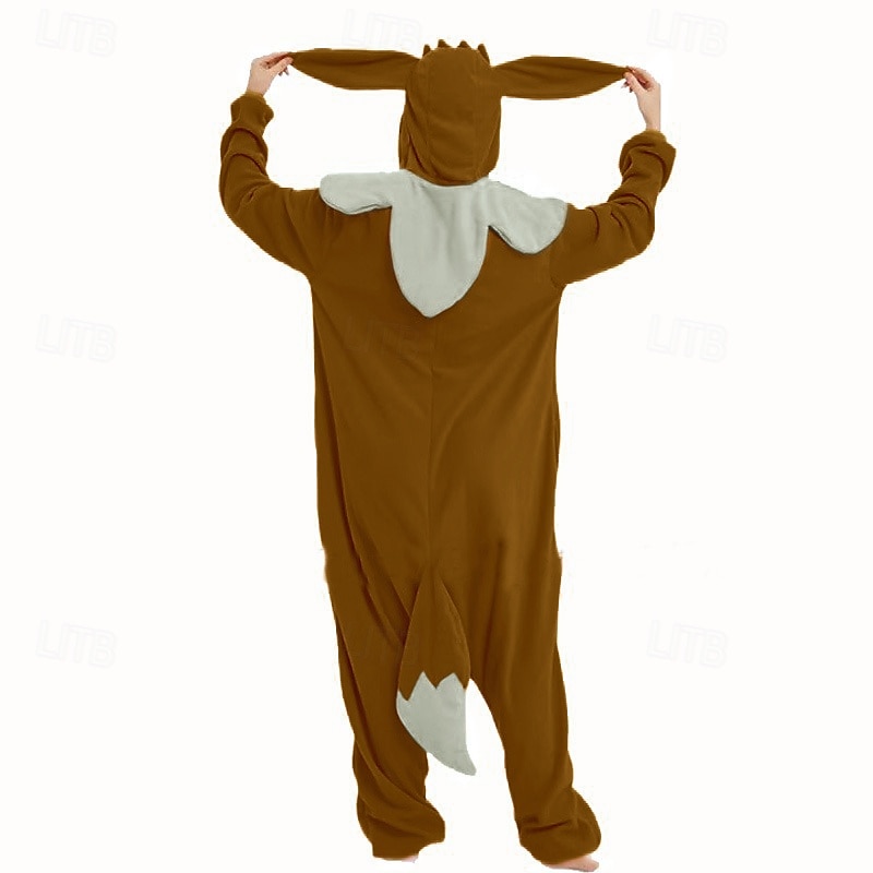 Kid's Adults' Animal Group Costume Onesie Costume Carnival Costume Cartoon Eevee Onesie Pajamas Kigurumi Pajamas Charm Funny Costume For Men and Women Boys and Girls Carnival Cartoon3