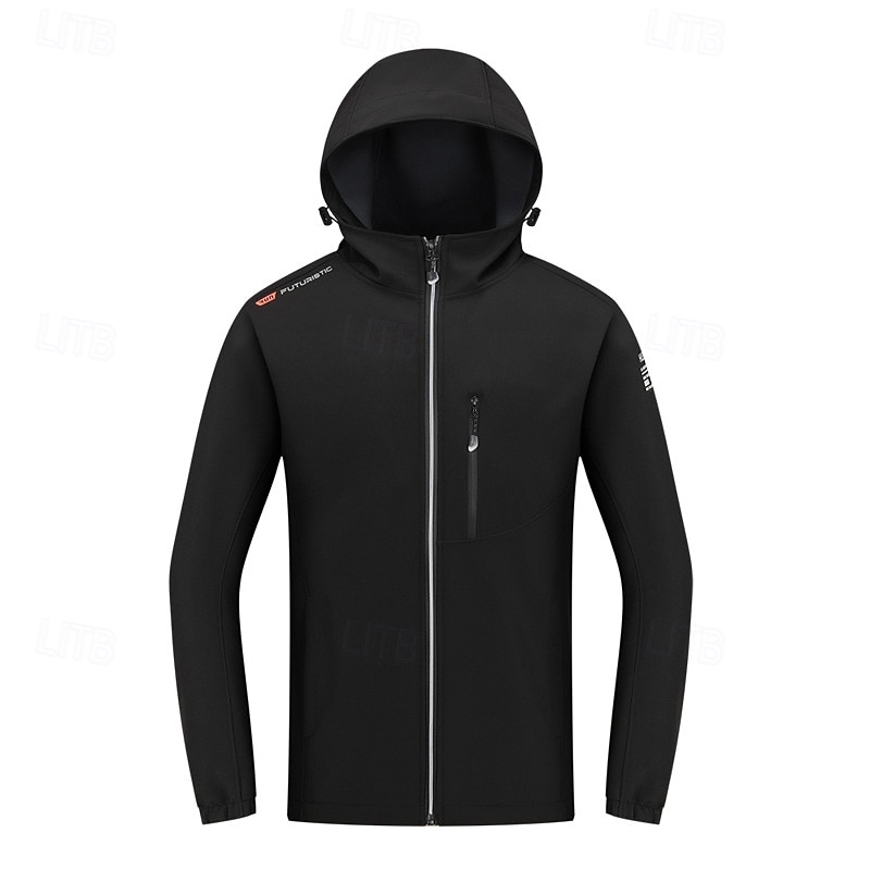 Men's Windbreaker Softshell Jacket Hiking Jacket Outdoor Waterproof Windproof Hiking Outfits Hiking Clothes Spring Autumn / Fall Top Camping / Hiking / Caving Running Solid Color Black Blue Khaki3