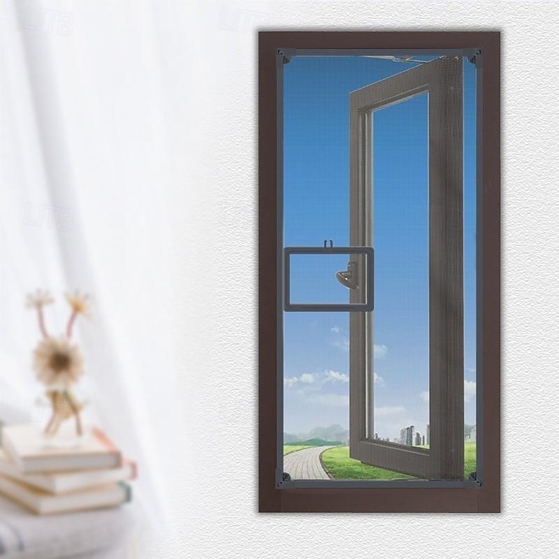 Magnetic Window Screen with Small Window, Easy to Open and Close, Used for Windows with Handles with Small Windows2