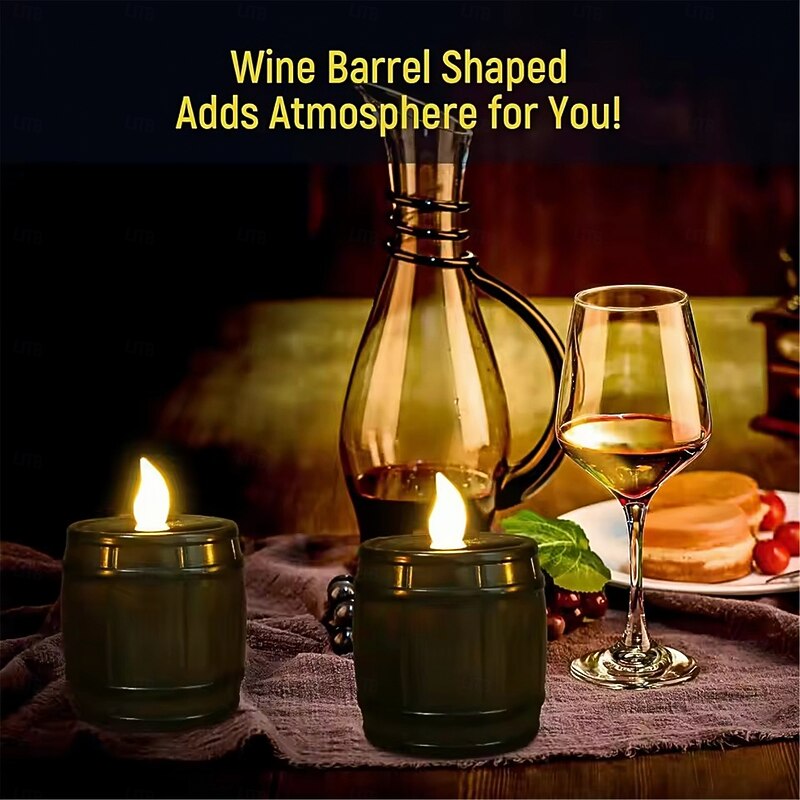 2 Pcs 1PC Solar Lamps Tea Lights LED Candle Light Outdoor Waterproof Energy Electronic Flickering Lighting Garden Wedding Party Decoration3