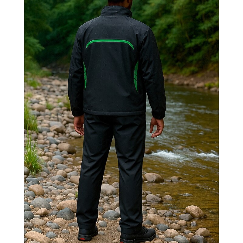 Men's Sport Set Outdoor Waterproof Windproof Hiking Outfits Hiking Clothes Spring Autumn / Fall Top Camping / Hiking / Caving Running Patchwork Black2