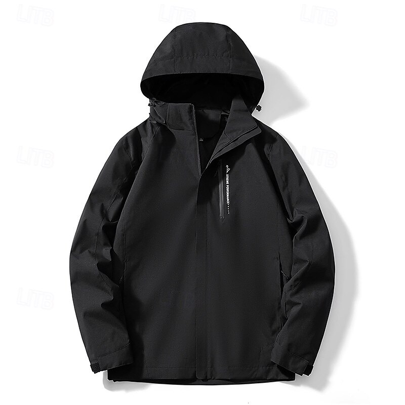 Men's Windbreaker Softshell Jacket Hiking Jacket Outdoor Waterproof Windproof Hiking Outfits Hiking Clothes Spring Autumn / Fall Top Camping / Hiking / Caving Running Patchwork Black White Army Green2