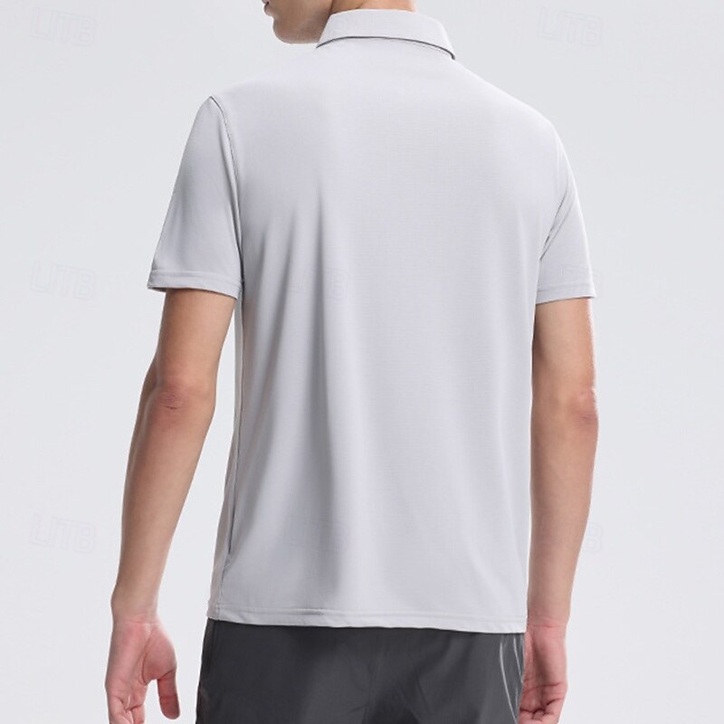 Men's Performance Shirt Sport Tee Shirt Short Sleeve Turndown Top Outdoor Quick Dry Lightweight Sweat wicking Breathable Polyester Dark Pink Black White Tennis Golf Running3