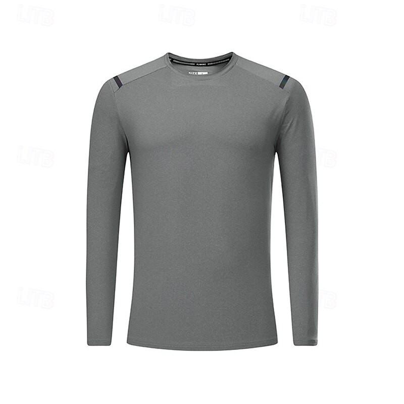 Men's Performance Shirt Sport Tee Shirt Long Sleeve Crew Neck Top Outdoor Quick Dry Sweat wicking anti-odor Breathable Polyester Blue Green Dark Blue Fishing Tennis Running3