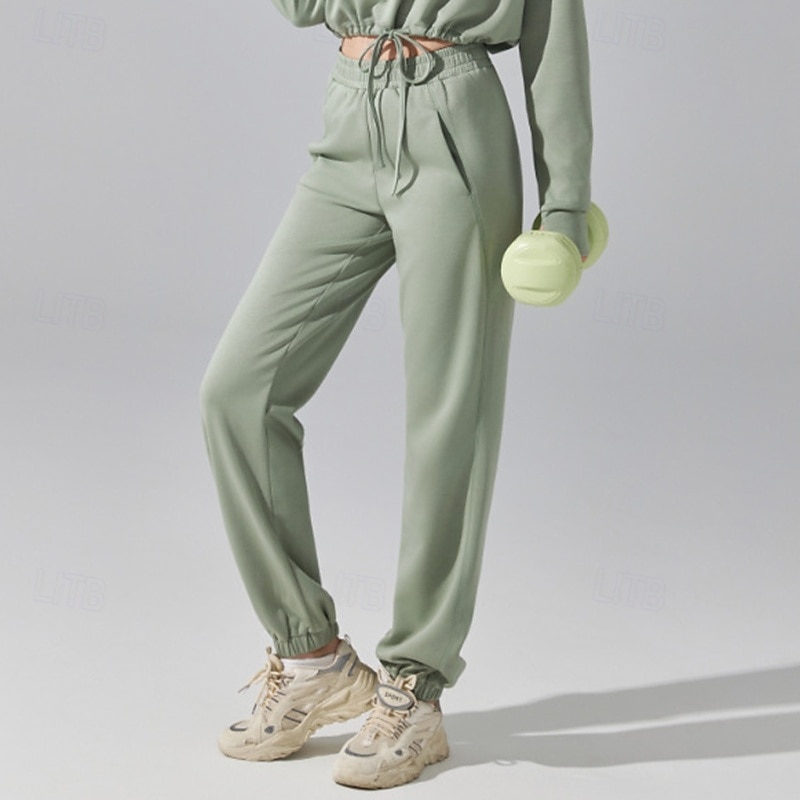 Women's Outdoor Pants Jogger Sweatpants Lounge Bottoms High Waist Gym Workout Fitness Bottoms Solid Color Black Purple Green Fall Sports Activewear3