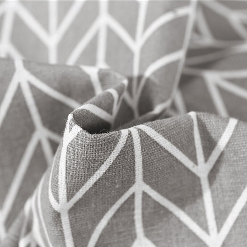 Curtain Drapes Gray Cotton Linen Sheer Short Curtains - Semi-Blackout Kitchen & Living Room Decor Drapes2