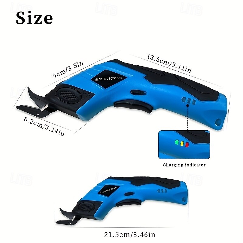Electric Fabric Scissors with Quick-Charge - Heavy-Duty Cordless shears USB-Powered Lightweight for Sewing Leather Carpet Cardboard Clothes - Professional Tailoring & DIY Home Crafting Tool3