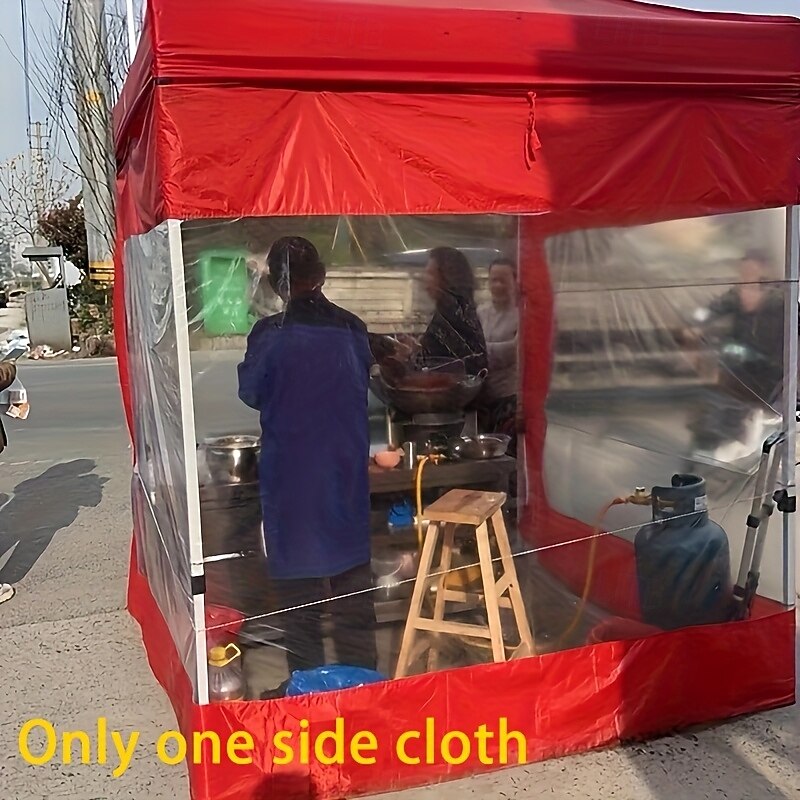 6-Person Outdoor Windproof Shelter Tent with Red & Clear Transparent Side Panels - All-Season Lightweight Portable Design for Camping Picnics Beach Backyard - Includes Stakes & Rope Tents for Camp2