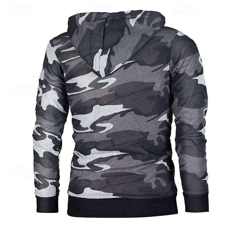 Men's Hoodie Pullover Hoodie Sweatshirt Fleece Hoodie Tactical Hoodie Green Gray Hooded Camouflage Pocket Sports & Outdoor Daily Streetwear Casual Workout Athletic Fall Clothing Apparel Hoodies4