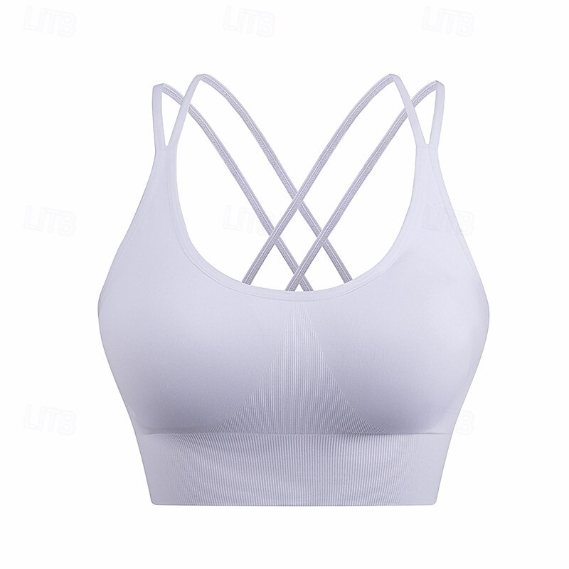 Women's Padded Bra Adjustable Quick Dry Lightweight Sports Solid Color Sports Bra Bra Top For Gym Workout Dance Running Activewear4