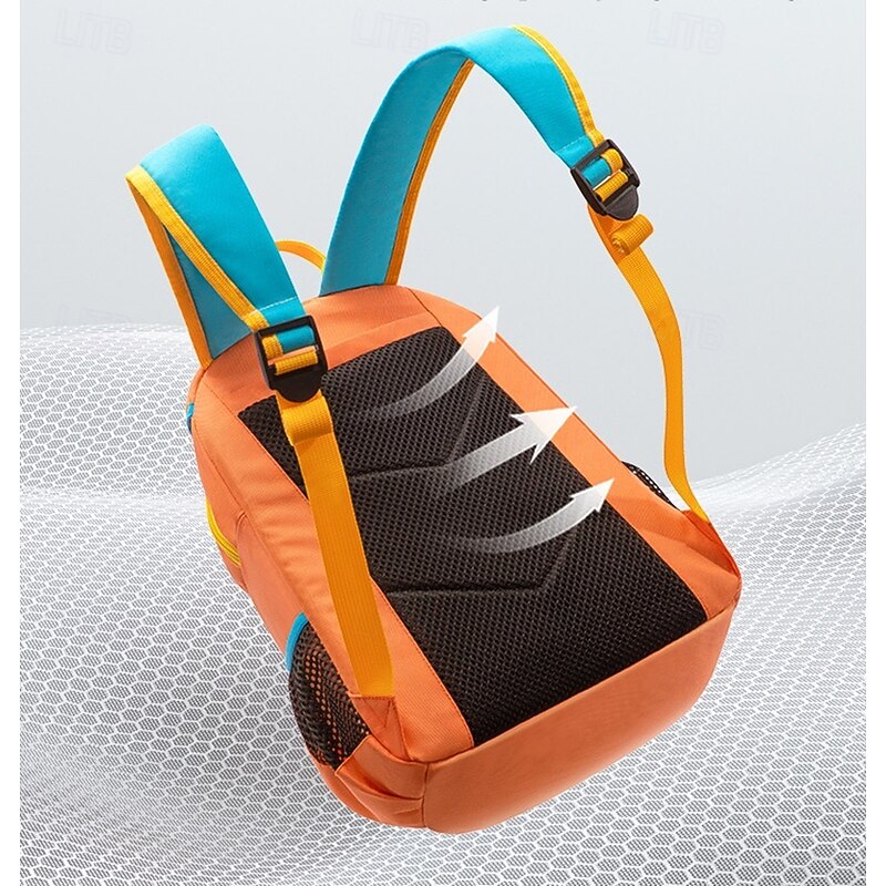 Kids' Colorful School Backpacks – Lightweight Cartoon-Style Bookbags for Boys and Girls with Front Buckle and Side Pockets4