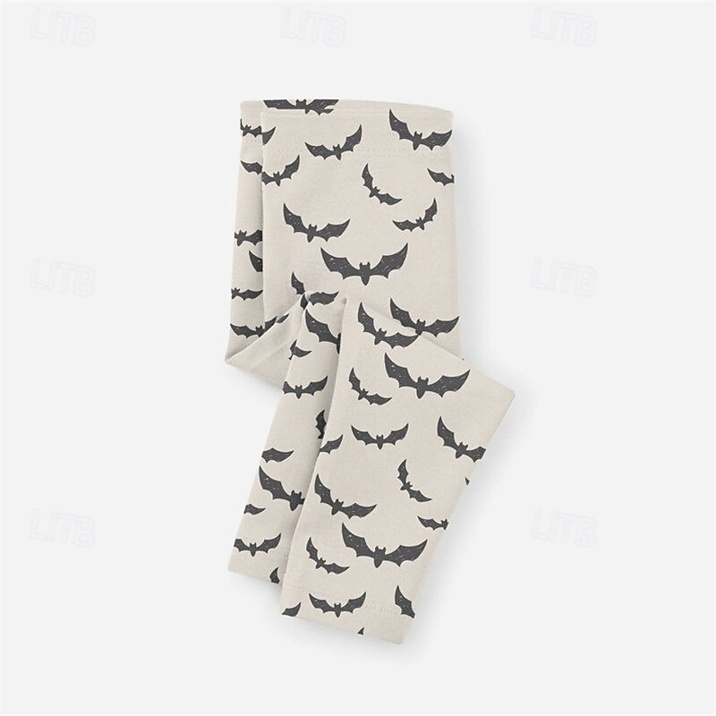 Women's Pants Trousers Leggings Streetwear Casual Full Length High WaistPantsHalloween Bat Elastic Waist Print Breathability Comfortable Stretchy Vacation Street Daily Wear Pink Purple Beige Spring4