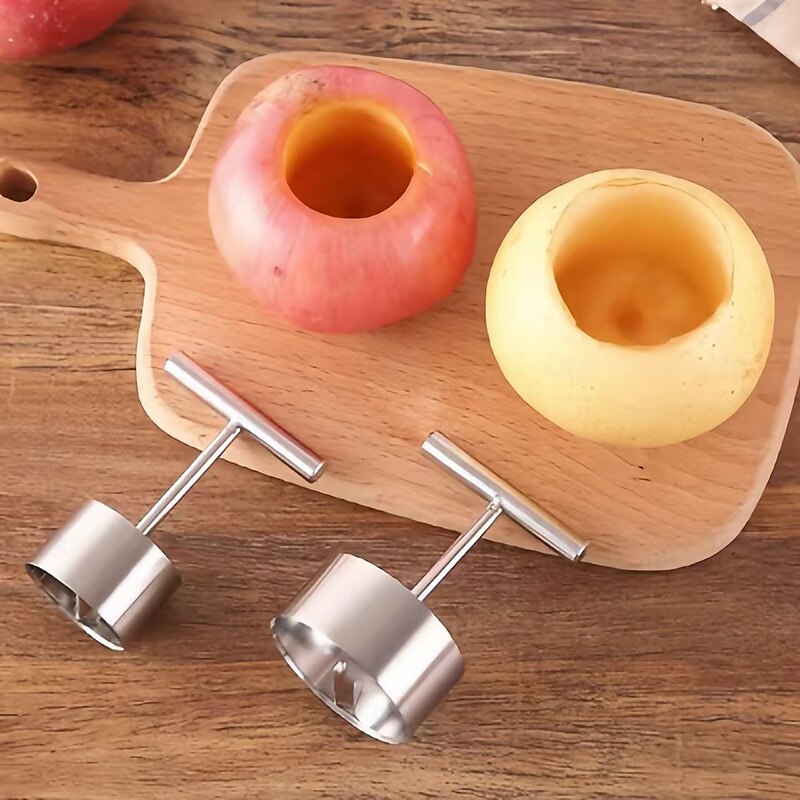 2pcs Stainless Steel Multifunction Apple Pear Core Separator Kitchen Tool, Fruit Corer Remover Set for Apples, Pears, Asian Pears – Easy Core Extractor for Home Use