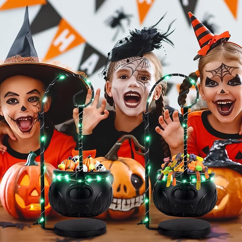 String Light Indoor Outdoor Home Witch Cauldron Candy Serving Bowl Home & Garden Holiday & Seasonal Decor3