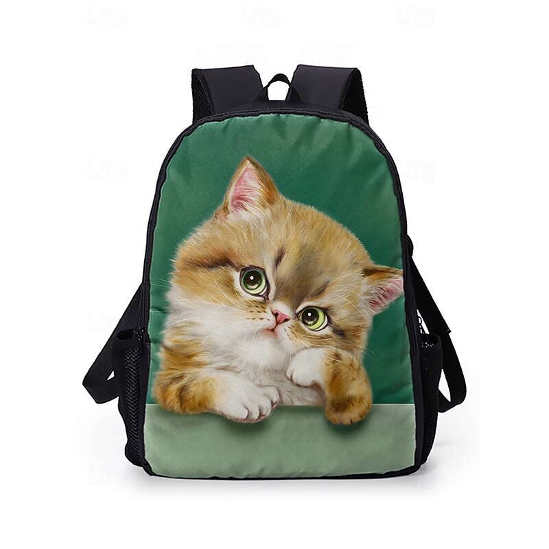Kid's Cute Kitten Print Double Layer Design Backpack by Kayomi Harai- Large Capacity Kids School Bag for Elementary School, Daily Use and Outdoor Activities3