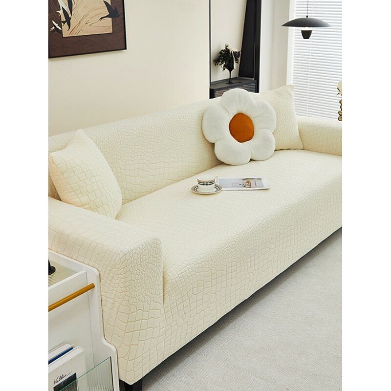 1 Full Season Carved Velvet Sofa Cover Modern Minimalist Style Pet anti Fouling anti Slip Dustproof Sofa Cover Suitable for L-shaped Sofas and 1/2/3/4 Seat Sofas Scratch Resistant Sofa Protective2