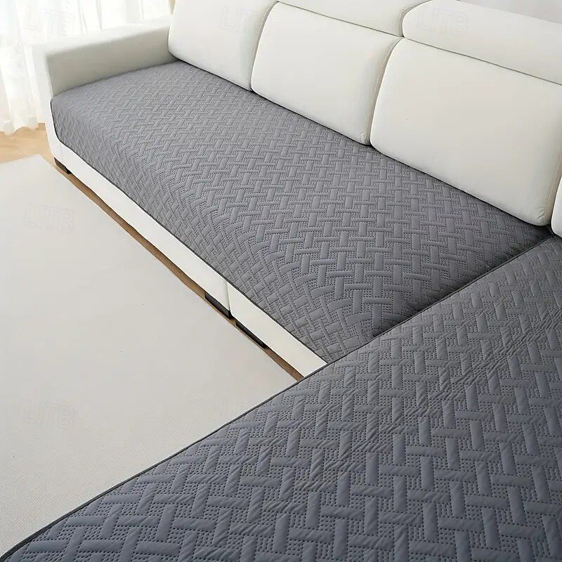 Dutch velvet Sofa Cover Soundwave technology cross - embossed pattern sofa cushion, suitable for all seasons with anti - slip bottom, applicable to the protection and decoration of L - shaped queen3