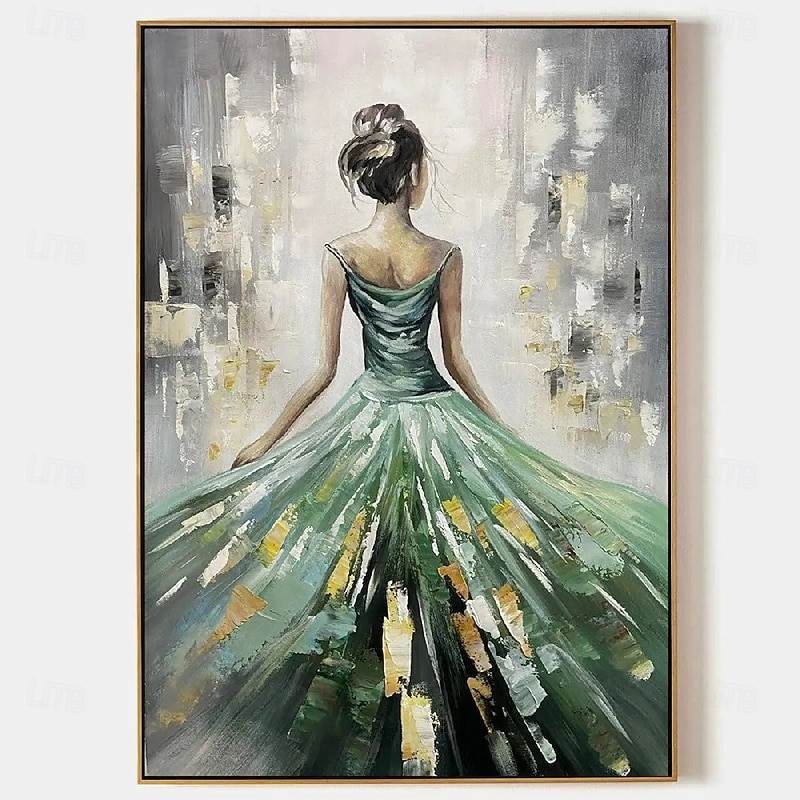 Hand Painted Wall Art Portrait Woman Oil Painting On Canvas Custom Vintage Female dancer girl oil Painting Living Room Wall Decor Modern Wall Art Home Decoration Decor ready to hang or canvas