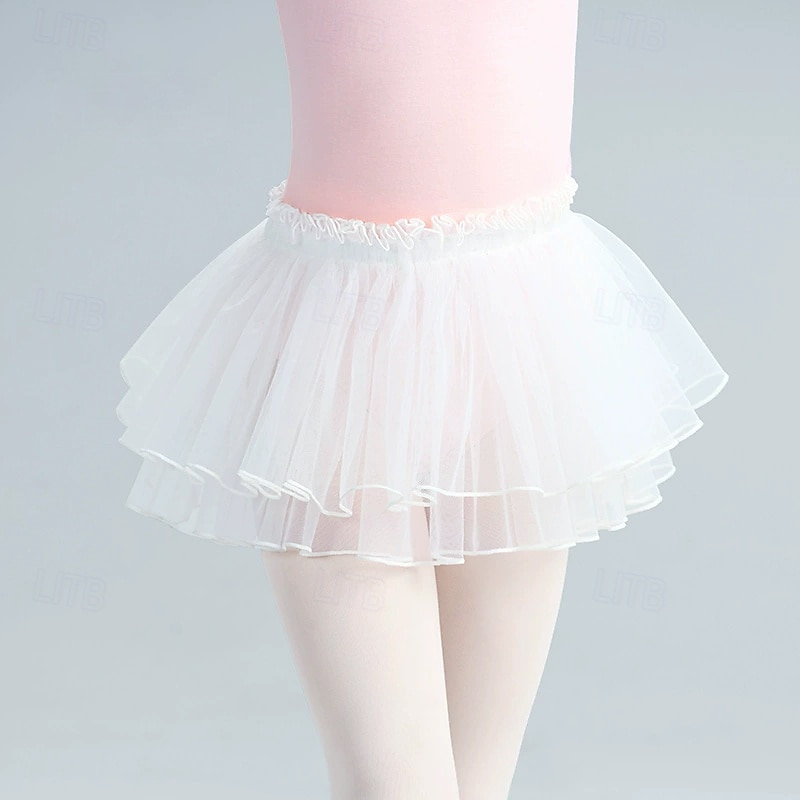 Kids' Dancewear Skirts Pure Color Splicing Tulle Girls' Performance Training High Polyester
