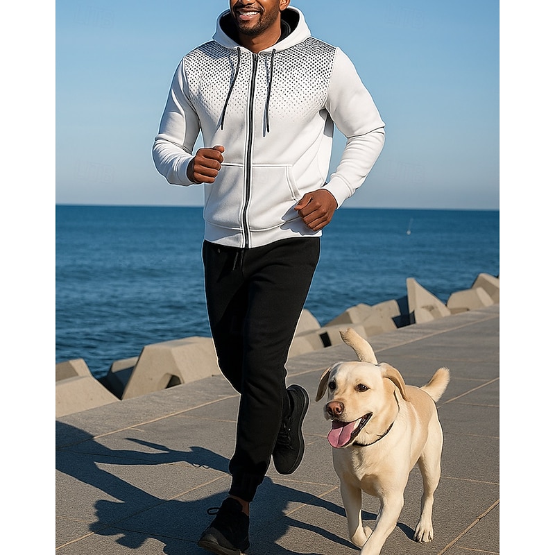 Women's Tracksuit Sweatpants Pullover Sweatshirt Drawstring Pockets Solid Colored Clothing Suit Fall & Winter Dark Grey White Hiking Workout Athletic Windproof Lightweight Moisture Wicking Long Sleeve