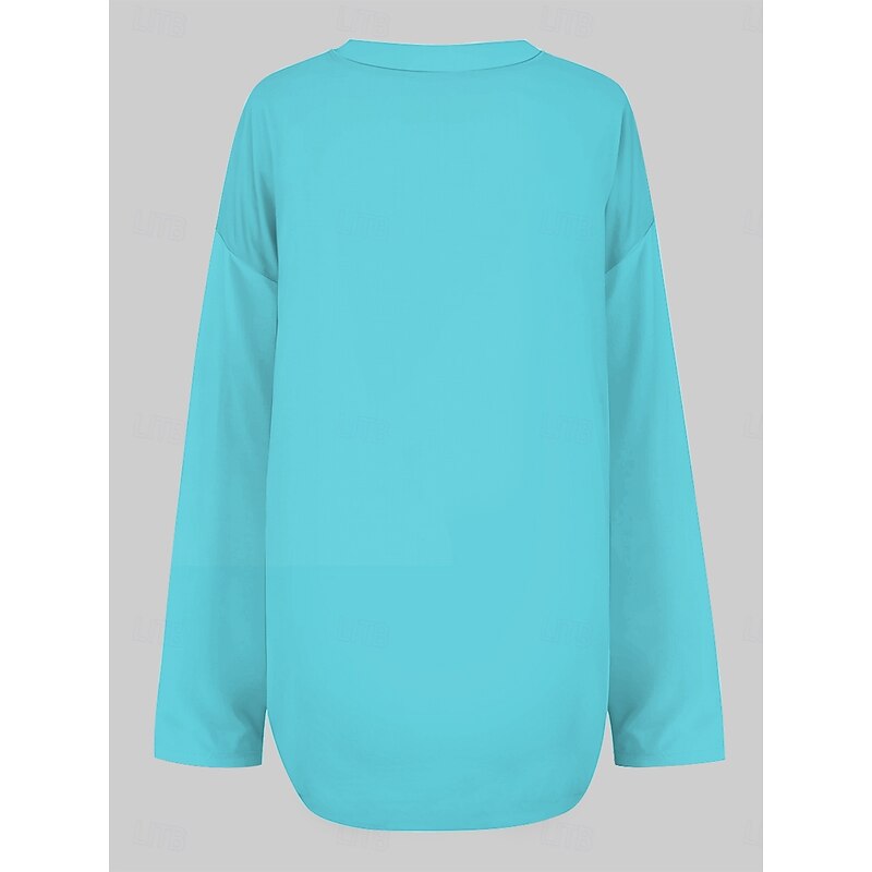 Women's Blouse Tunic V Neck Long Sleeve Boho Casual Tops Graphic Geometric Vintage Tropical Long Tops Daily Wear Print Yellow Blue Purple Green Fall3