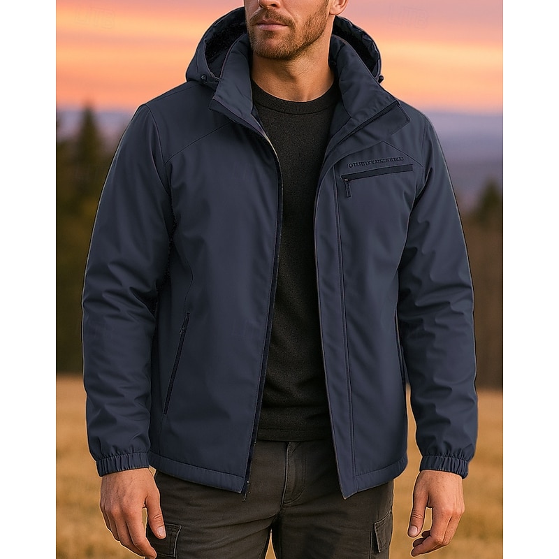 Men's Windbreaker Softshell Jacket Hiking Jacket Outdoor Fleece Lining Thermal Waterproof Windproof Hiking Outfits Hiking Clothes Winter Autumn / Fall Jacket Hunting Camping / Hiking / Caving Running4