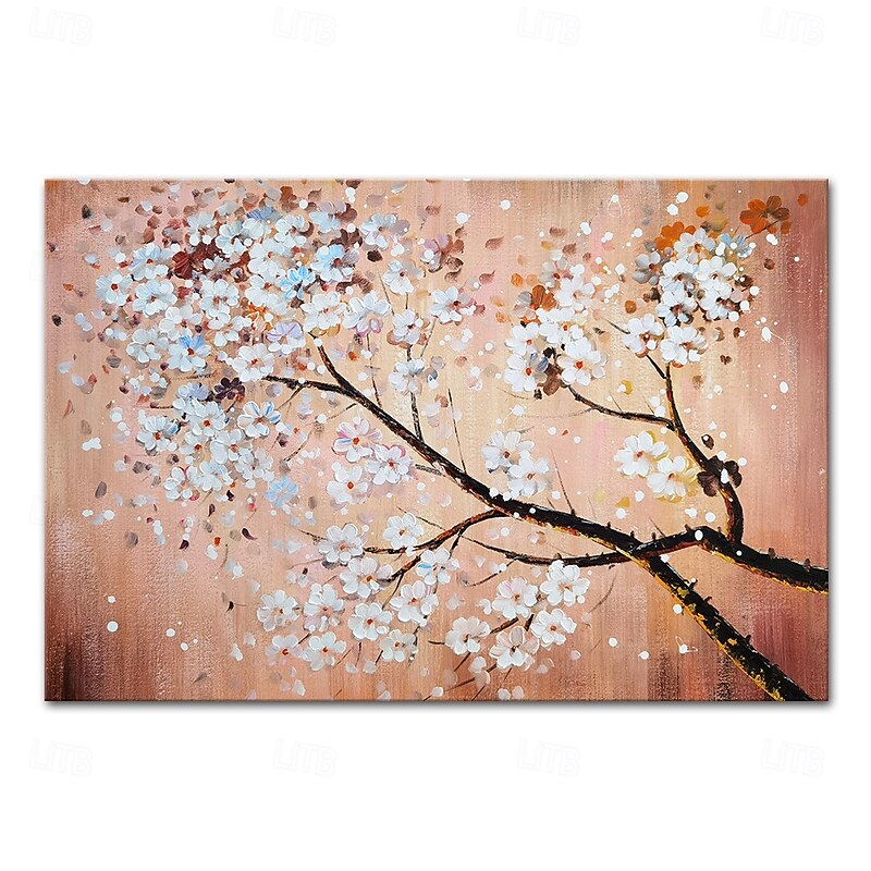 Mintura Handmade Tree Flowers Oil Paintings On Canvas Wall Art Decoration Modern Abstract Picture For Home Decor Rolled Frameless Unstretched Painting2