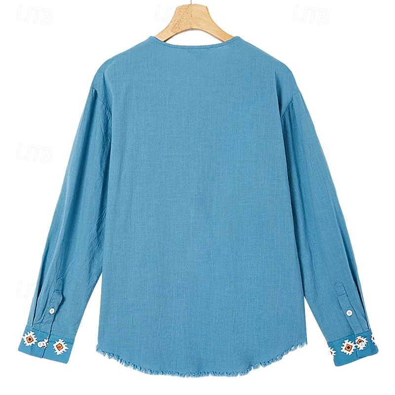 Men's Shirt Linen Shirt Viking Style Summer Shirt Beach Shirt Solid Color Vacation Casual Black White Green Long Sleeve V Neck Summer Spring Clothing Apparel Drawstring3